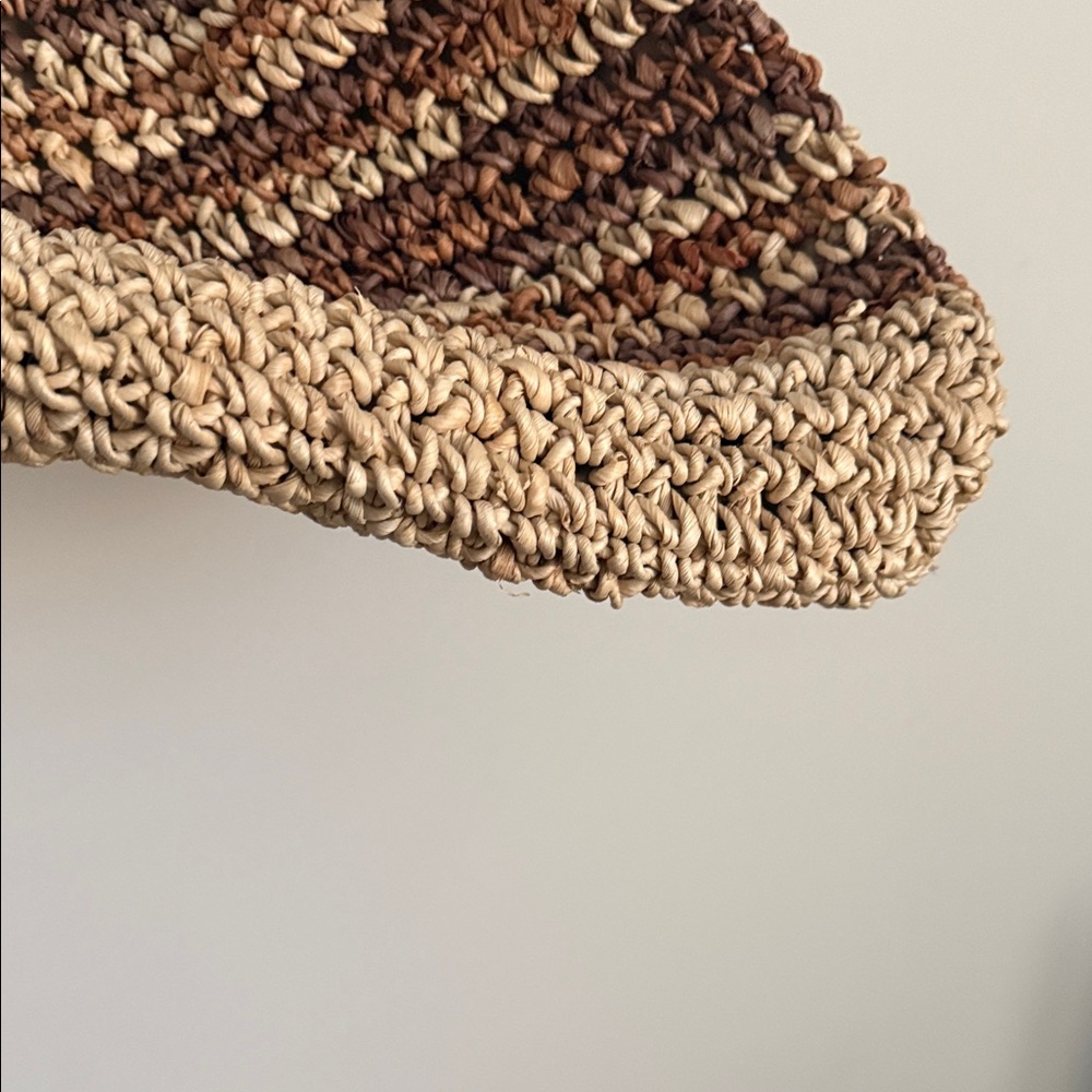 Braided Straw Shoulder Bag in Brown and Natural - Picture 5 of 6